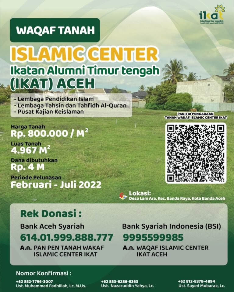 IKAT Buka Donasi Pengadaan Tanah Islamic Center IKAT